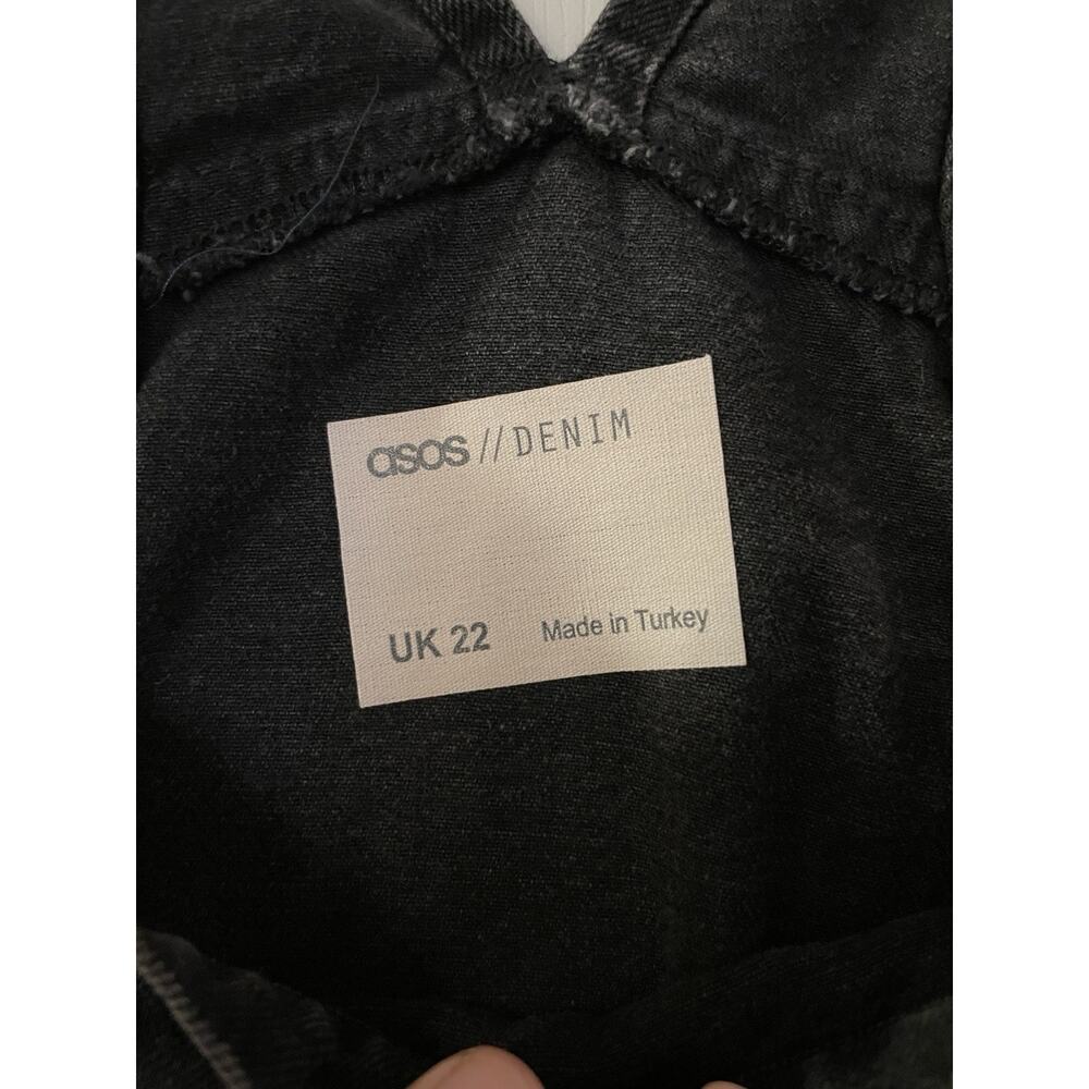 NWT ASOS Curve Denim Black Overalls Jumper Skirt Dress UK22 US18 - Picture 3 of 9